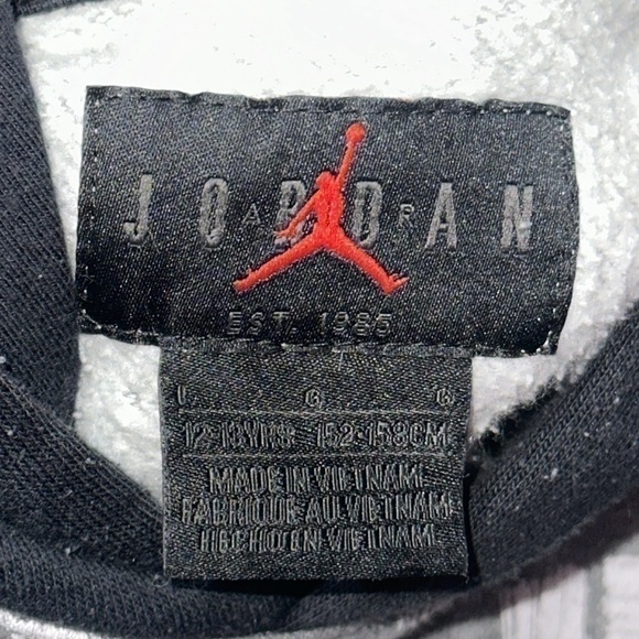 JORDAN Little Boys Black/Gray Pullover Hoodie Size L - Picture 5 of 5